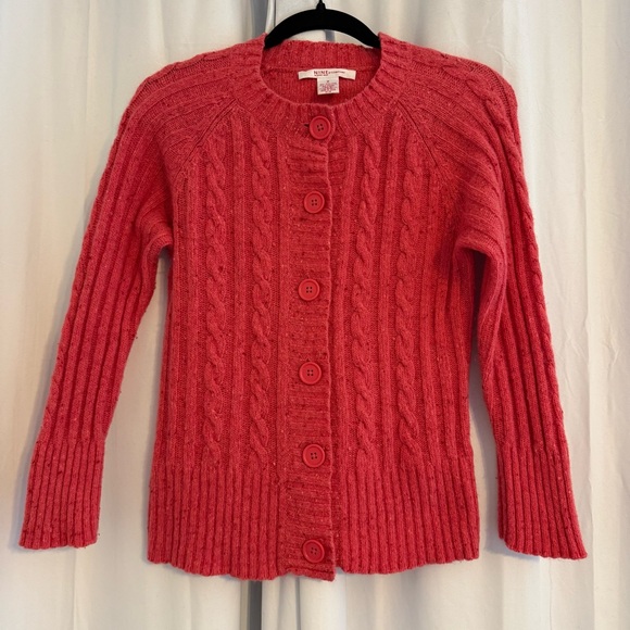 Nine & Co. Sweaters - Nine & Company Coral Cable Knit Button Front Cardigan Wool Angora Women’s Medium